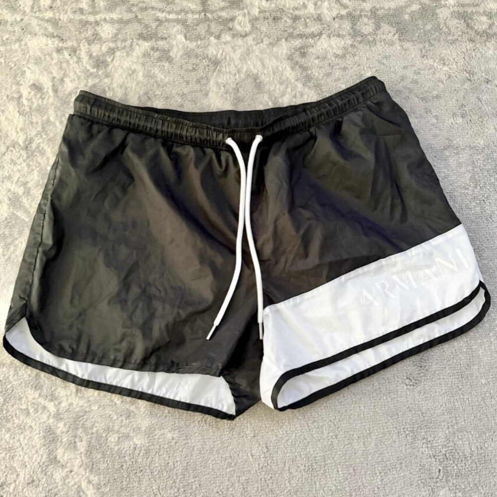 Armani Exchange Women’s Drawstring Shorts Activewear Polyester Black Size 12